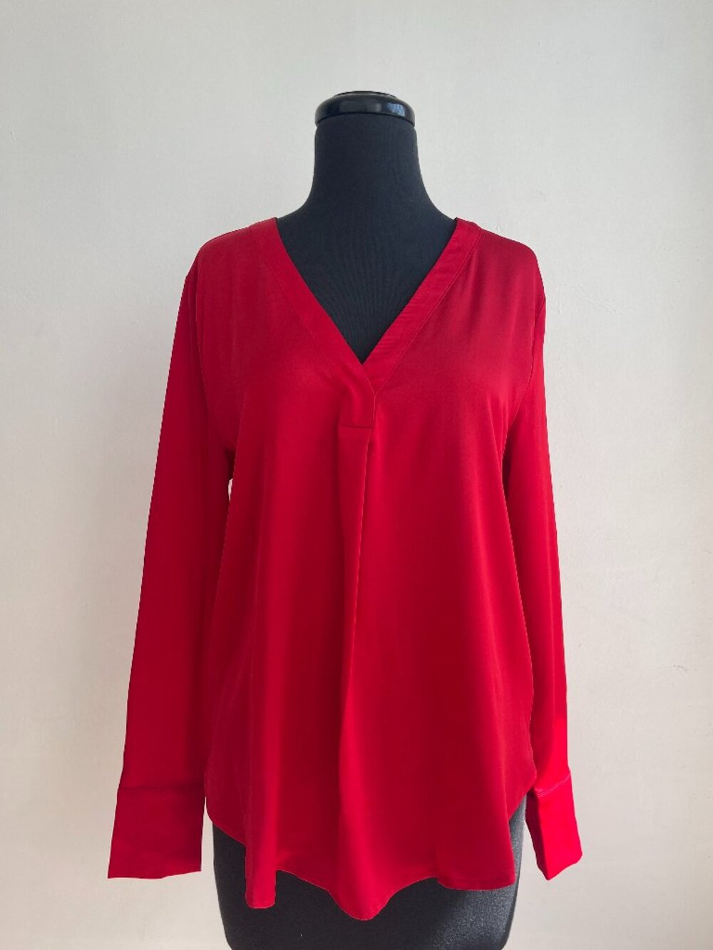 Ann Taylor Red Blouse Satin